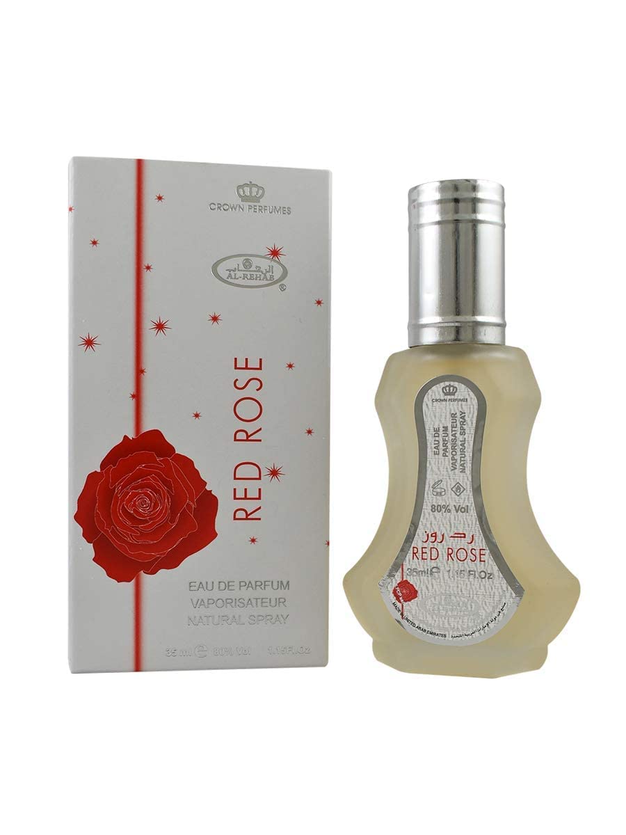 Red Rose 35ml by Al Rehab Rose Musky Ambery Perfume  Spray Dubai Scent UAE